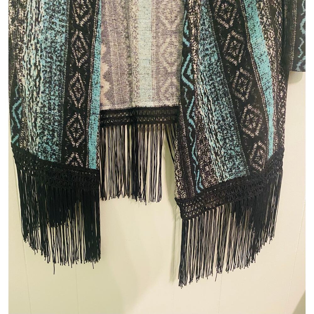 Cato Long Kimono Cardigan Long Sleeve Fringe Vest 22/24 Festival Vacation Resort - Picture 3 of 7